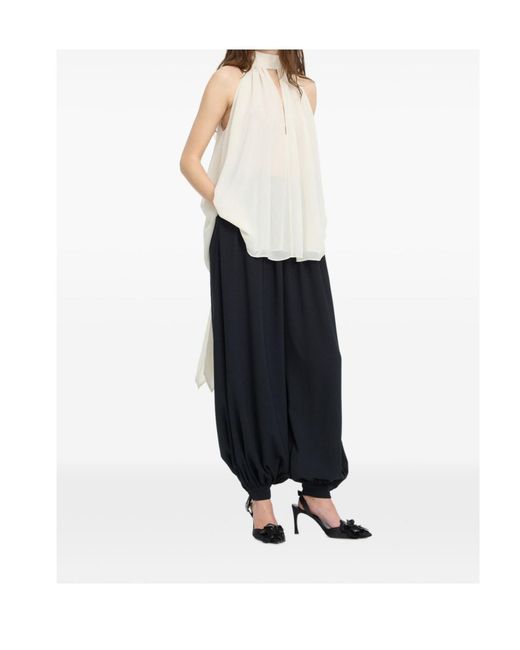 ROTATE BIRGER CHRISTENSEN White Halterneck Bow Top