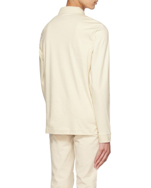 Boss White Long-Sleeve Polo Shirt for men