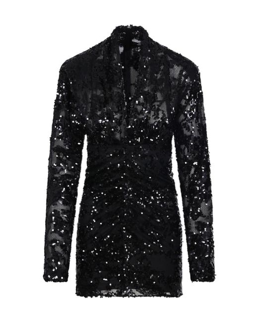 Victoria Beckham Black Long-Sleeved Mini Dress