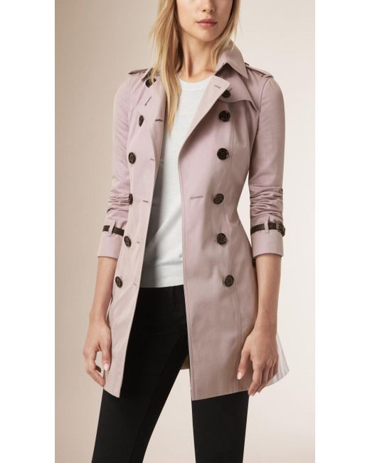 Burberry Pink Double-Breasted Lapel Trench Coat