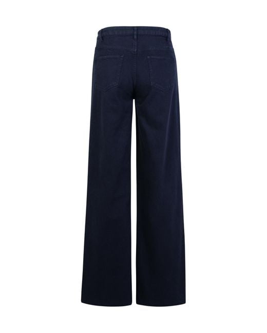 A.P.C. Blue Elisabeth Button Detailed Wide Leg Jeans