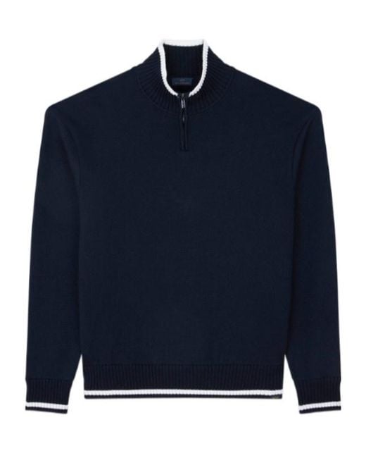 Paul & Shark Blue Malia Half Zip Knitted Sweater for men