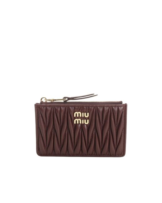 Miu Miu Purple Matelass Zipped Wallet