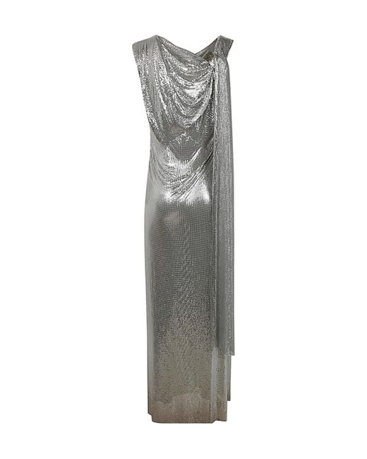 Rabanne Gray Metallic Effect Sleeveless Dress