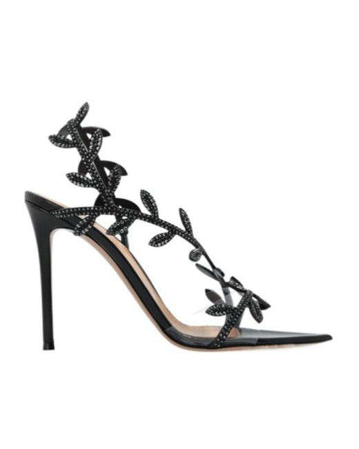 Gianvito Rossi Metallic Flavia Embellished Pointed-Toe Sandals