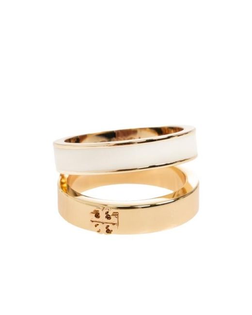 Tory Burch White Signature Ring