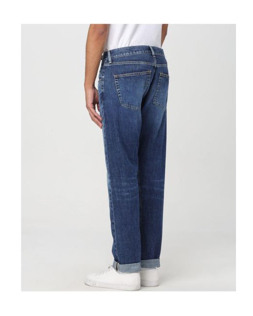 Dondup Blue Belt Ring Denim Trousers for men