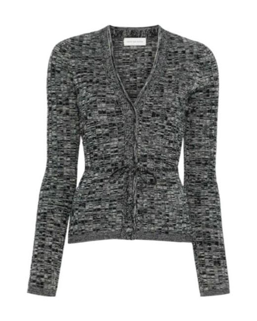 Dries Van Noten Black Long-Sleeved Knitted Cardigan
