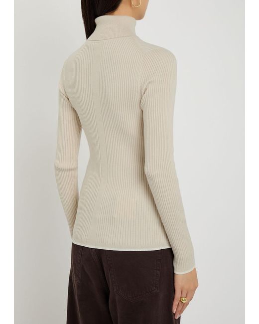 Varley White Ravena Ribbed Knit Top