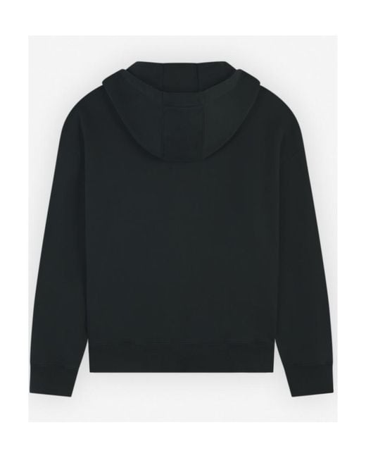 Maison Kitsuné Black Maison Kitsuné Fox Head Patch Drawstring Hoodie for men