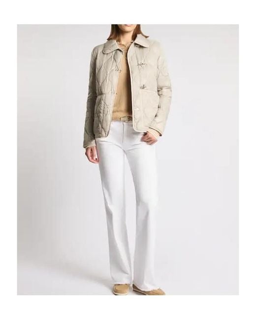 Fay Natural 3 Ganci Quilted Jacket