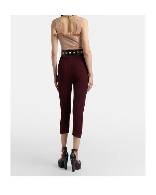 Chloé Red Elastic Waist Casual Pants