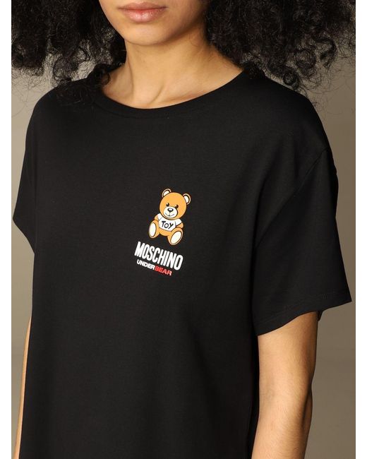 Moschino Black Logo Printed T-Shirt Dress