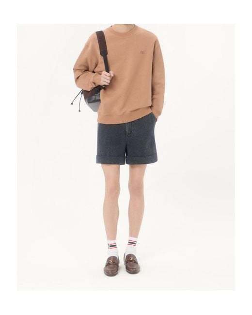 Valentino Natural Cotton Sweatshirt With Vlogo Embroidery for men