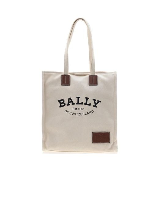 Bally White Logo Shoulder Bag