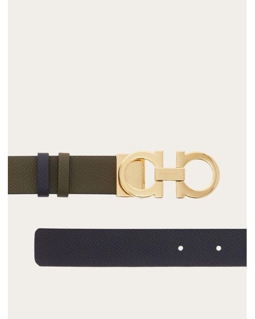 Ferragamo Black Ferragamo Gancini Reversible Belt