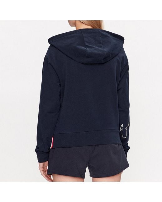 EA7 Blue Drawstring Hooded Hoodie
