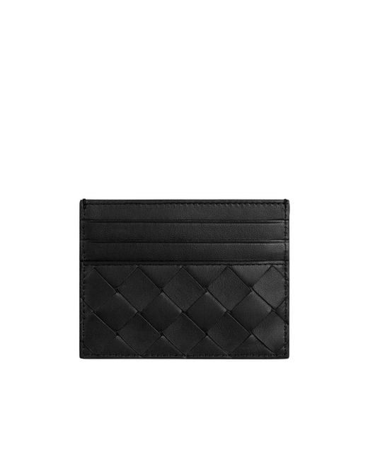 Bottega Veneta Black Intrecciato Open Top Card Case
