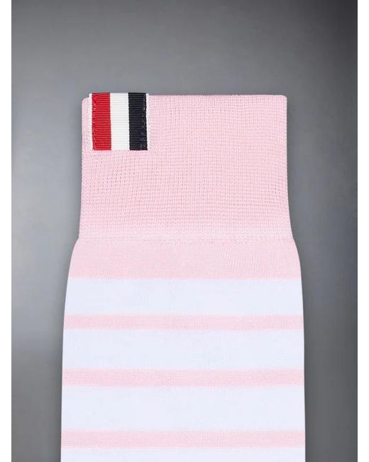 Thom Browne Pink 4-Bar Striped Socks