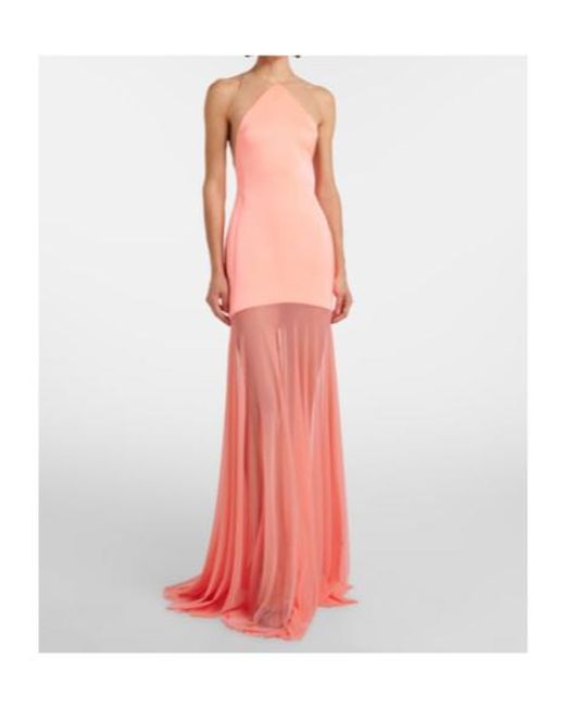 David Koma Pink Sheer Gown