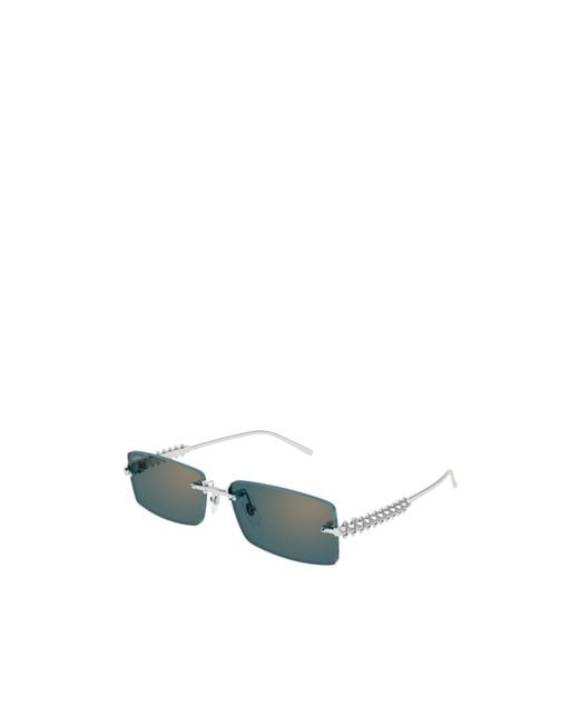 Cartier Green Rectangle Frameless Sunglasses for men