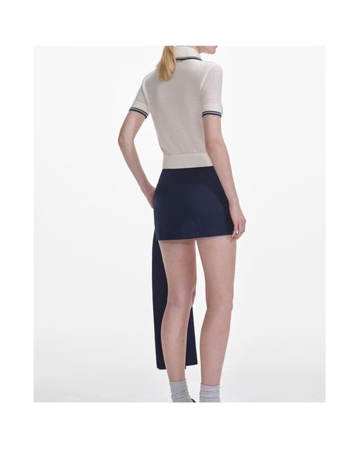 Self-Portrait White Knit Sp Polo Top