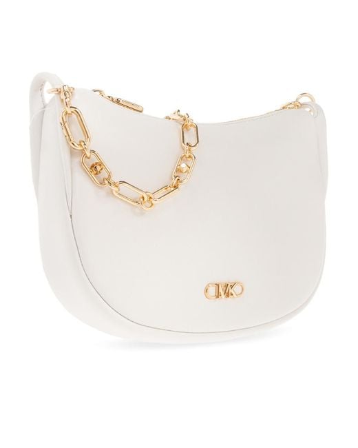 MICHAEL Michael Kors White Logo-Plaque Leather Tote Bag