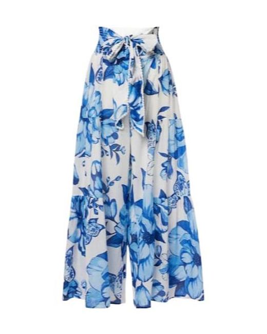Farm Rio Blue Printed Wide-Leg Pants