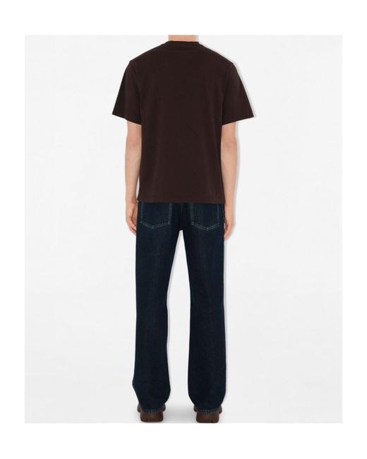 Burberry Black Graphic Printed Crewneck T-Shirt for men