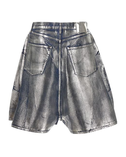 Doublet Gray Denim Shorts With Belt Loops for men