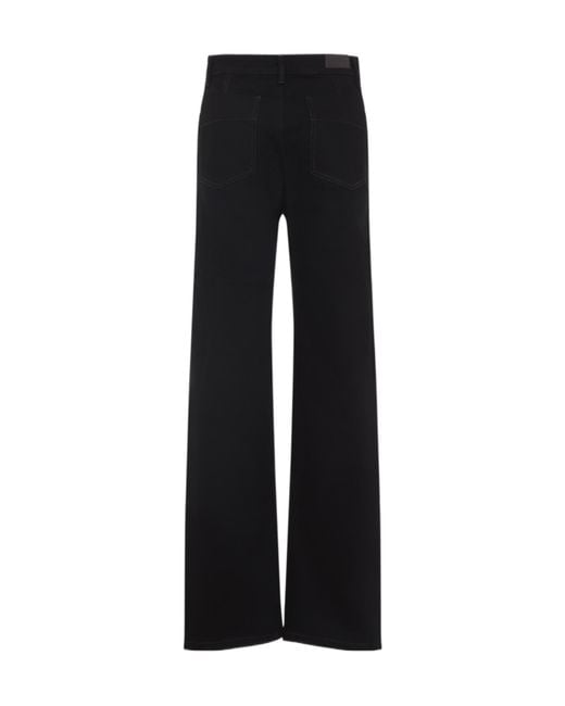 Lemaire Black Logo Patch Wide-Leg Jeans