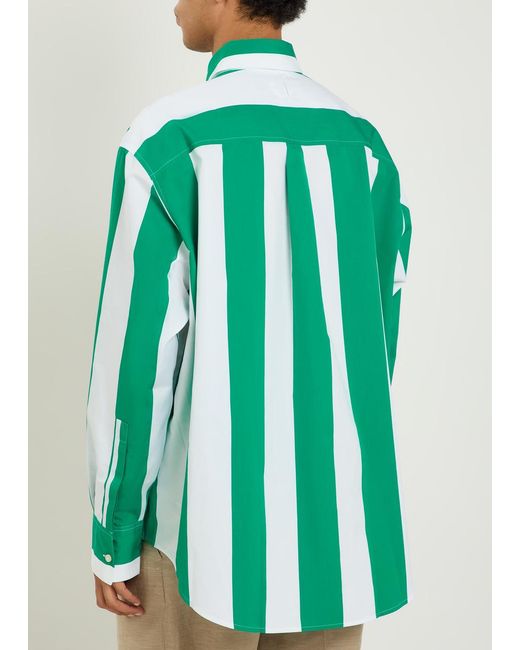 Jacquemus Green Striped Shirt for men