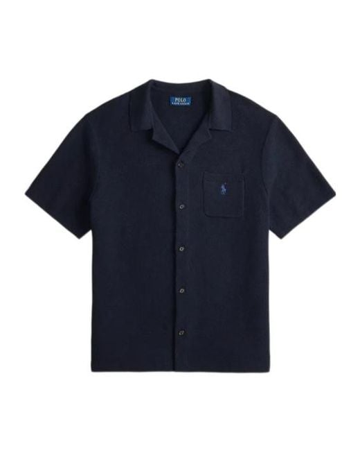 Polo Ralph Lauren Blue Logo-Embroidered Button-Up Shirt for men