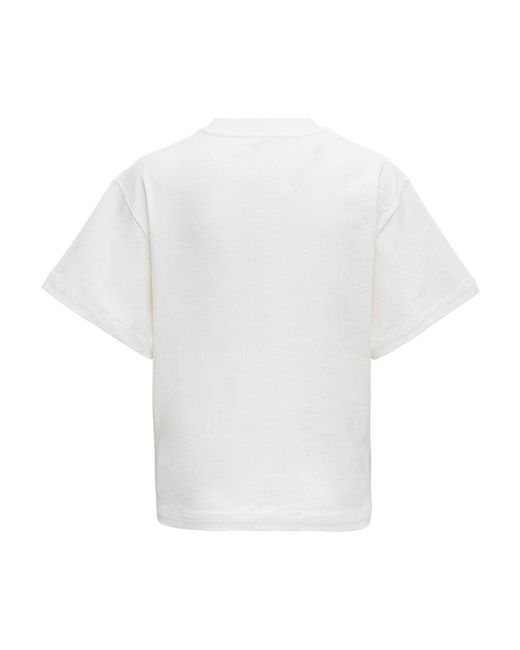 Jil Sander White Logo Printed Jersey T-Shirt