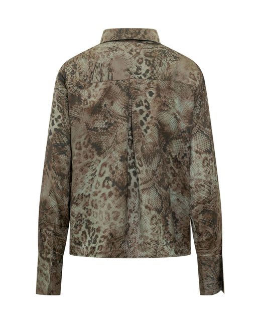 Ba&sh Green Cornelia Printed Shirt