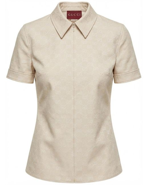 Gucci White Gg Gabardine T-Shirt
