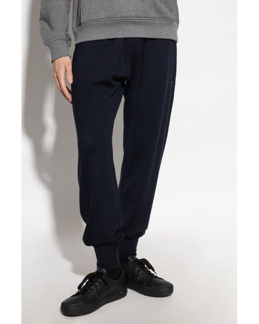 Dolce & Gabbana Blue Logo Plaque Drawstring Pants for men
