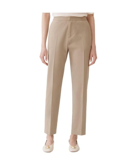 Fabiana Filippi Natural Montefalco Cotton Zip-Fly Straight Trousers