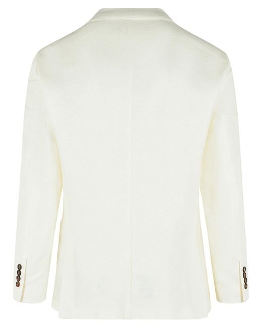 Eleventy White Single-Breasted Patch-Pocket Blazer for men