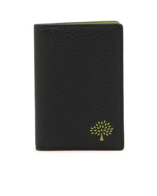 Mulberry Black Colour-Block Card Wallet for men