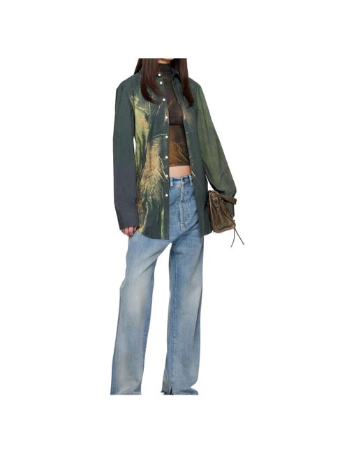 Jean Paul Gaultier Green The Acid Water Printed Buttoned Shirt