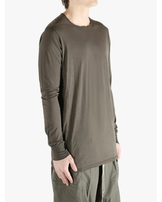 Rick Owens Gray Level Long Sleeve T-Shirt for men