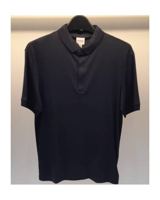 Armani Collezioni Black Logo Short-Sleeved Polo Shirt for men