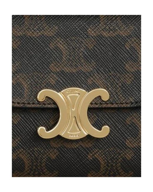 Céline Black Small Flap Wallet Triomphe