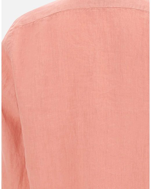 Aspesi Pink Bruce Slim Band-Collar Shirt for men