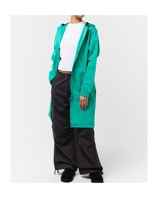 Rains Blue Long-Sleeved Parka