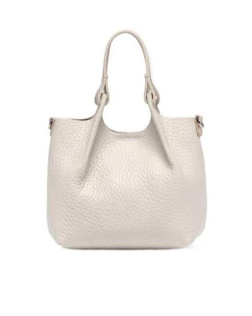 Gianni Chiarini White Dua Textured Tote Bag