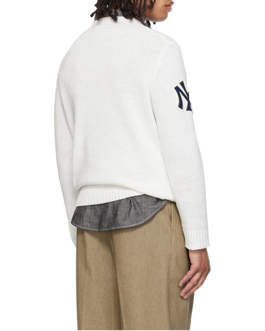 Polo Ralph Lauren White Knitted Crew Neck Sweater for men