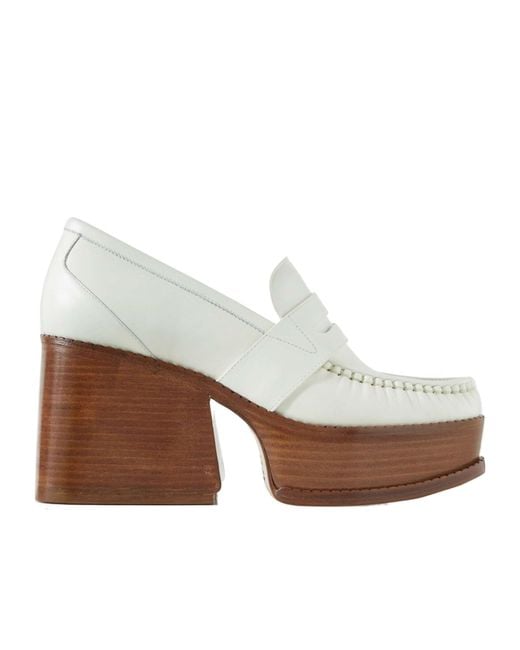 Gabriela Hearst White Thick-Soled Loafers
