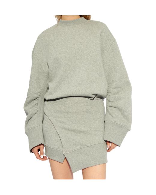 The Attico White The Asymmetric Crewneck Mini Dress
